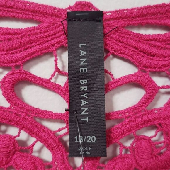 Lane Bryant Kimono Womens 18-20 Sheer Lace Floral Embroidered Duster Pink NwT - Picture 2 of 6